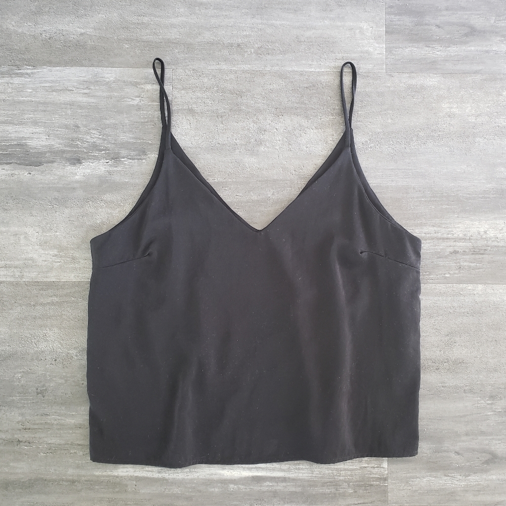 Black Classic Double Layered Cropped Cami - Picture 1 of 2